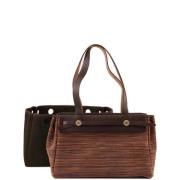 Pre-owned Canvas handbags Hermès Vintage , Brown , Dames