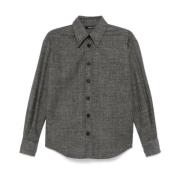 Tweed Kralen Trim Shirt Fabiana Filippi , Gray , Dames