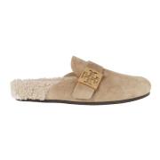 Shearling Mule in Taupe Tory Burch , Beige , Dames