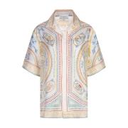 Multicolor Zijden Crayon Vaas Shirt Casablanca , Multicolor , Dames