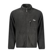 Geborduurd Fleecejack met Logo Fila , Black , Heren