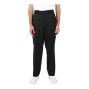 Wollen broek met elastische taille Mauro Grifoni , Black , Heren