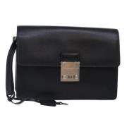 Pre-owned Leather clutches Dior Vintage , Black , Dames