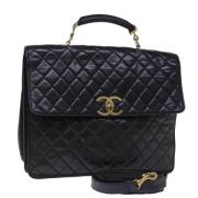 Pre-owned Leather chanel-bags Chanel Vintage , Black , Dames