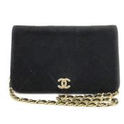 Pre-owned Cotton crossbody-bags Chanel Vintage , Black , Dames