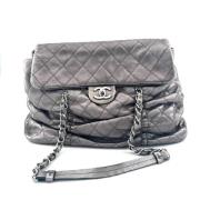 Pre-owned Leather chanel-bags Chanel Vintage , Gray , Dames