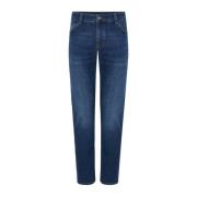 Blauwe Gewassen Denim Jeans Boss , Blue , Heren