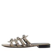 Pre-owned Leather sandals Balenciaga Vintage , Gray , Dames