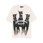 T-shirt met hondenprint van katoen Represent , White , Heren