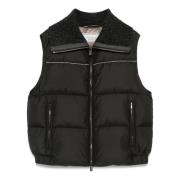 Zwarte Gewatteerde Ganzendons Gilet Jas Peserico , Black , Dames