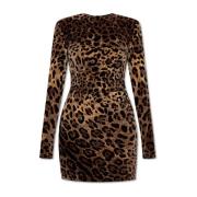 Jurk met dierenprint Dolce & Gabbana , Brown , Dames