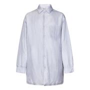 Blauwe Oversized Gewatteerde Shirt Aw24 Maison Margiela , Blue , Heren