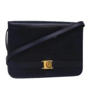 Pre-owned Leather shoulder-bags Dior Vintage , Blue , Dames