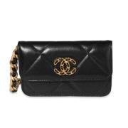 Pre-owned Leather wallets Chanel Vintage , Black , Dames