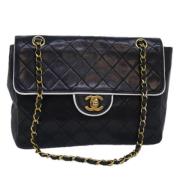 Pre-owned Leather chanel-bags Chanel Vintage , Black , Dames