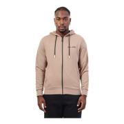 Beige hoodie met geribbelde rits Suns , Beige , Heren