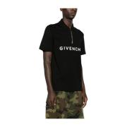 Zwarte Zip-Up Poloshirt voor Mannen Givenchy , Black , Heren