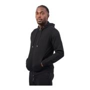 Zwarte Hoodie Met Rits Logo Bikkembergs , Black , Heren