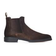 Bruine Chelsea Enkellaarzen Elegante Stijl Santoni , Brown , Heren