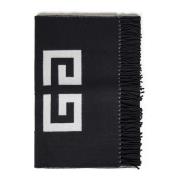 Zwarte Sjaal Chic Ontwerp Opvallend Logo Givenchy , Black , Heren