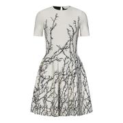 Ivoor Jacquard Doorn Tak Jurk Alexander McQueen , White , Dames