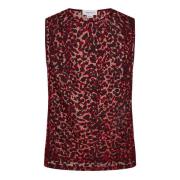 Rode Luipaard Tanktop Aw24 Alexander McQueen , Red , Dames