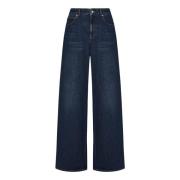 Blauwe Jeans met Logopatch Alexander McQueen , Blue , Dames