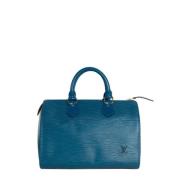 Pre-owned Leather handbags Louis Vuitton Vintage , Blue , Dames