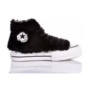 Zwarte Platform Sneakers voor Vrouwen Converse , Black , Dames