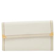 Pre-owned Leather wallets Louis Vuitton Vintage , White , Dames