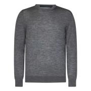 Grijze Crewneck Wollen Trui Kiton , Gray , Heren