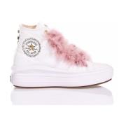 Aangepaste Damesschoenen Wit Roze Sneakers Converse , Pink , Dames