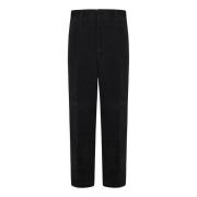 Zwarte Corduroy Straight-Leg Broek Emporio Armani , Black , Heren