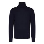 Navy Blauwe Kasjmier Coltrui Sweatshirt Emporio Armani , Blue , Heren