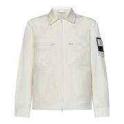 Witte Jas Klassiek Logo Detail Stone Island , White , Heren