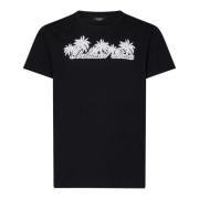 Zwarte Palmboom T-shirt Balmain , Black , Heren