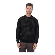 Zwarte Crewneck Trui Stijlvol Ontwerp Armani Exchange , Black , Heren