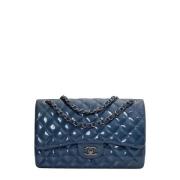 Pre-owned Leather chanel-bags Chanel Vintage , Blue , Dames