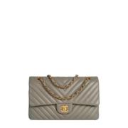 Pre-owned Leather chanel-bags Chanel Vintage , Gray , Dames