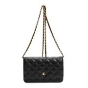 Pre-owned Leather chanel-bags Chanel Vintage , Black , Dames