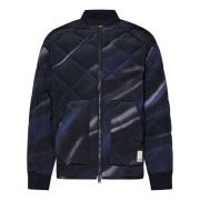 Blauwe Gewatteerde Bomberjas Emporio Armani , Blue , Heren