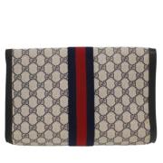 Pre-owned Canvas clutches Gucci Vintage , Gray , Dames