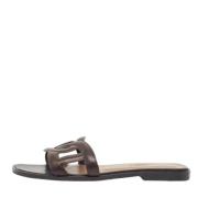 Pre-owned Leather sandals Hermès Vintage , Brown , Dames