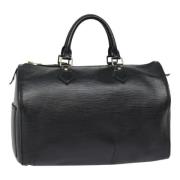 Pre-owned Leather handbags Louis Vuitton Vintage , Black , Dames