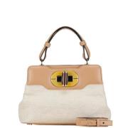 Pre-owned Canvas handbags Bvlgari Vintage , Beige , Dames