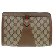 Pre-owned Canvas clutches Gucci Vintage , Beige , Dames