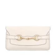 Pre-owned Leather clutches Gucci Vintage , Beige , Dames