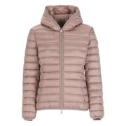 Roze Gewatteerde Jas met Capuchon Save The Duck , Pink , Dames