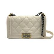 Pre-owned Leather chanel-bags Chanel Vintage , White , Dames