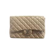 Pre-owned Leather handbags Chanel Vintage , Beige , Dames